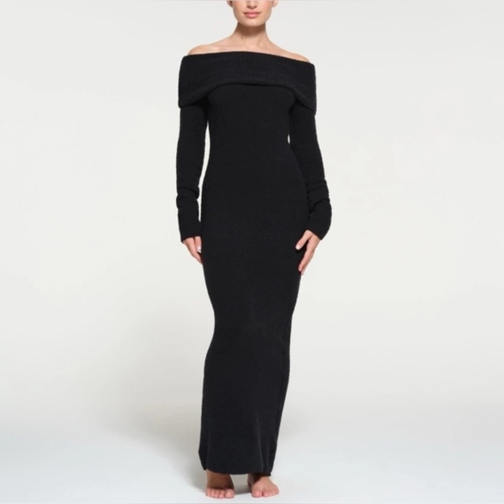 Skims🖤Cozy Knit Maxi Dress / Size Small / in Onyx (NWT!!)